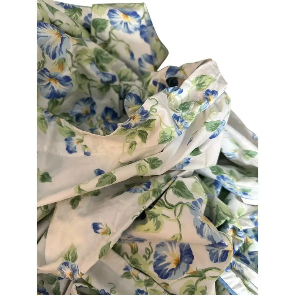Vintage Lands End Coming Home Morning Glory Floral Garden Duvet Set Queen USA